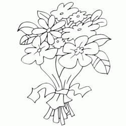 着色页: 一束鲜花 (自然) #160807 - 免费可打印着色页