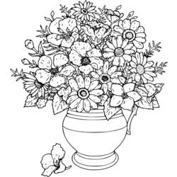 着色页: 一束鲜花 (自然) #160813 - 免费可打印着色页