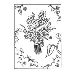 着色页: 一束鲜花 (自然) #160827 - 免费可打印着色页