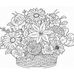 着色页: 一束鲜花 (自然) #161017 - 免费可打印着色页
