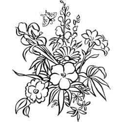 着色页: 一束鲜花 (自然) #161028 - 免费可打印着色页