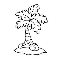 着色页: 椰子树 (自然) #162125 - 免费可打印着色页