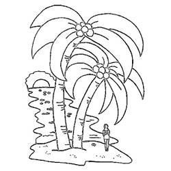 着色页: 椰子树 (自然) #162367 - 免费可打印着色页