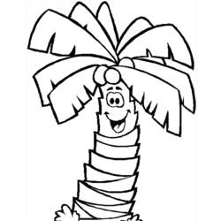 着色页: 椰子树 (自然) #162372 - 免费可打印着色页