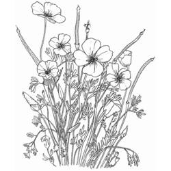 着色页: 花卉 (自然) #155094 - 免费可打印着色页