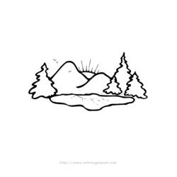 着色页: 山 (自然) #156515 - 免费可打印着色页