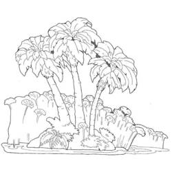 着色页: 棕榈 (自然) #161126 - 免费可打印着色页