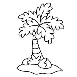 着色页: 棕榈 (自然) #161156 - 免费可打印着色页