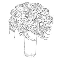 着色页: 玫瑰 (自然) #161896 - 免费可打印着色页