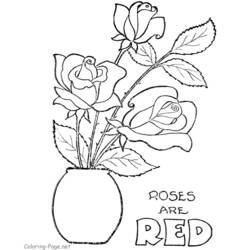 着色页: 玫瑰 (自然) #161924 - 免费可打印着色页