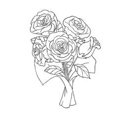 着色页: 玫瑰 (自然) #161929 - 免费可打印着色页