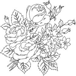 着色页: 玫瑰 (自然) #162035 - 免费可打印着色页