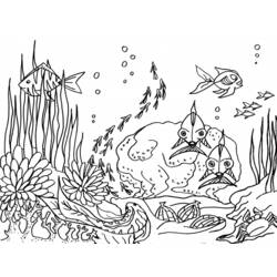 着色页: 海底 (自然) #160102 - 免费可打印着色页