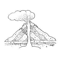 着色页: 火山 (自然) #166571 - 免费可打印着色页