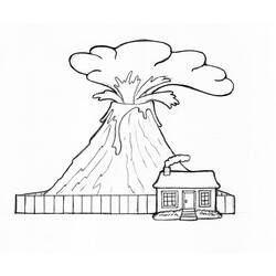 着色页: 火山 (自然) #166574 - 免费可打印着色页