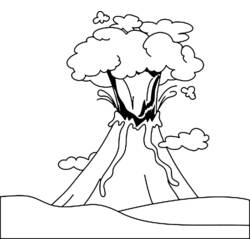 着色页: 火山 (自然) #166575 - 免费可打印着色页