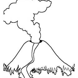 着色页: 火山 (自然) #166596 - 免费可打印着色页
