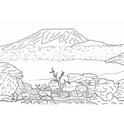 着色页: 火山 (自然) #166623 - 免费可打印着色页