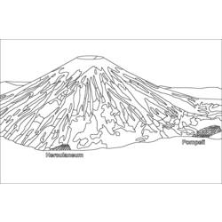 着色页: 火山 (自然) #166628 - 免费可打印着色页