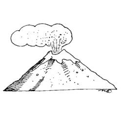 着色页: 火山 (自然) #166701 - 免费可打印着色页