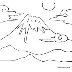 着色页: 火山 (自然) #166764 - 免费可打印着色页