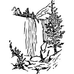 着色页: 瀑布 (自然) #159910 - 免费可打印着色页