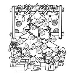 着色页: 圣诞树 - 免费可打印的着色页