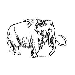 着色页: 猛犸象 (史前动物) #19175 - 免费可打印着色页