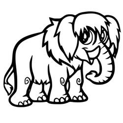 着色页: 猛犸象 (史前动物) #212515 - 免费可打印着色页