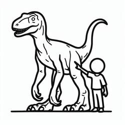 着色页: 迅猛龙 (史前动物) #214502 - 免费可打印着色页