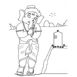 着色页: 印度神话：象头神 (宗教和神话) #96877 - 免费可打印着色页