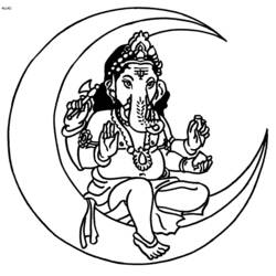 着色页: 印度神话：象头神 (宗教和神话) #96903 - 免费可打印着色页