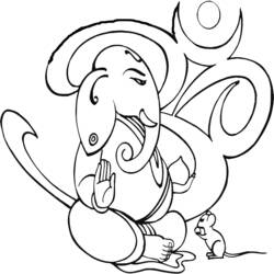 着色页: 印度神话：象头神 (宗教和神话) #96924 - 免费可打印着色页