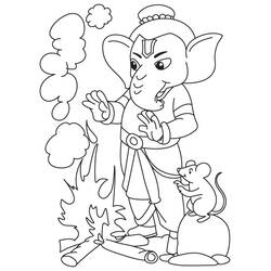 着色页: 印度神话：象头神 (宗教和神话) #96929 - 免费可打印着色页