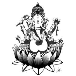 着色页: 印度神话：象头神 (宗教和神话) #97013 - 免费可打印着色页