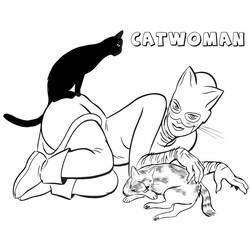 着色页: 猫女 (超级英雄和超级恶棍) #205848 - 免费可打印着色页