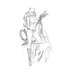 着色页: 猫女 (超级英雄和超级恶棍) #78060 - 免费可打印着色页