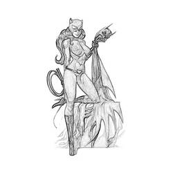 着色页: 猫女 (超级英雄和超级恶棍) #78070 - 免费可打印着色页