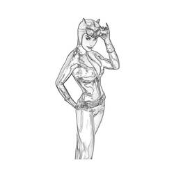 着色页: 猫女 (超级英雄和超级恶棍) #78071 - 免费可打印着色页