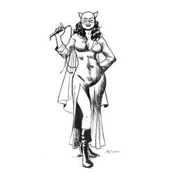 着色页: 猫女 (超级英雄和超级恶棍) #78085 - 免费可打印着色页