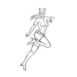着色页: 猫女 (超级英雄和超级恶棍) #78090 - 免费可打印着色页
