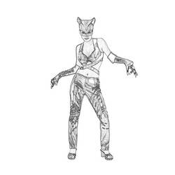 着色页: 猫女 (超级英雄和超级恶棍) #78103 - 免费可打印着色页