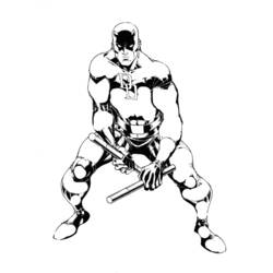 着色页: Daredevil (超级英雄和超级恶棍) #78207 - 免费可打印着色页