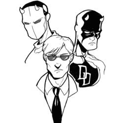 着色页: Daredevil (超级英雄和超级恶棍) #78215 - 免费可打印着色页