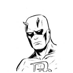 着色页: Daredevil (超级英雄和超级恶棍) #78218 - 免费可打印着色页