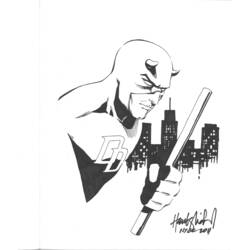 着色页: Daredevil (超级英雄和超级恶棍) #78225 - 免费可打印着色页