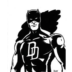 着色页: Daredevil (超级英雄和超级恶棍) #78227 - 免费可打印着色页