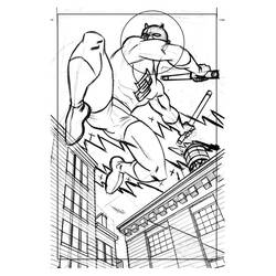 着色页: Daredevil (超级英雄和超级恶棍) #78229 - 免费可打印着色页