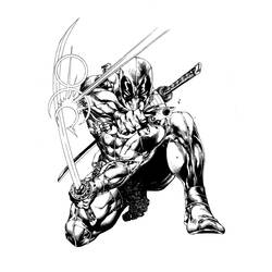 着色页: 死侍 (超级英雄和超级恶棍) #82839 - 免费可打印着色页