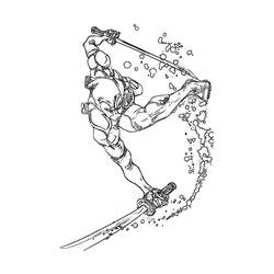 着色页: 死侍 (超级英雄和超级恶棍) #82852 - 免费可打印着色页